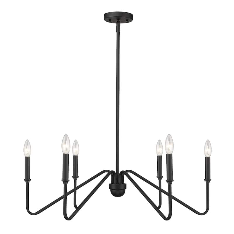 Golden Lighting 3690-6 Kennedy 6 Light 30" Wide Taper Candle Style