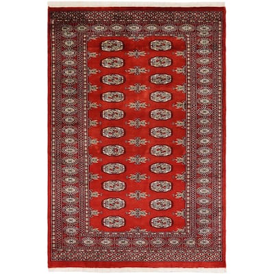 Rustic Bokhara Dulce Rust Beige Hand Knotted Rug - 3'11'' x 5'9''