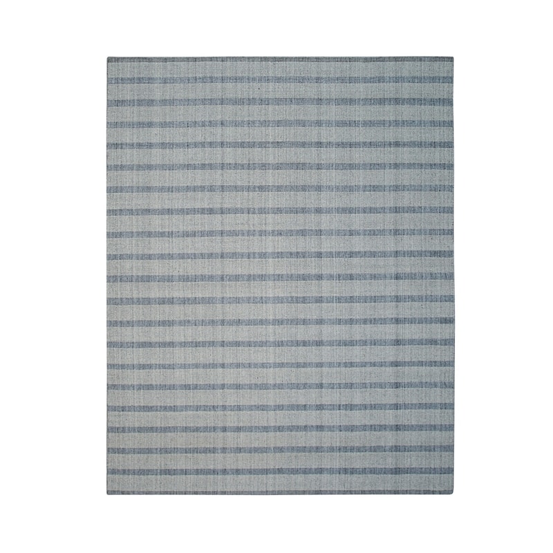 Hand-Knotted Wool Handloom Rug, 6' x 9', White/Gray Area Rug, Stylish Soft Texture for Modern Interiors - L