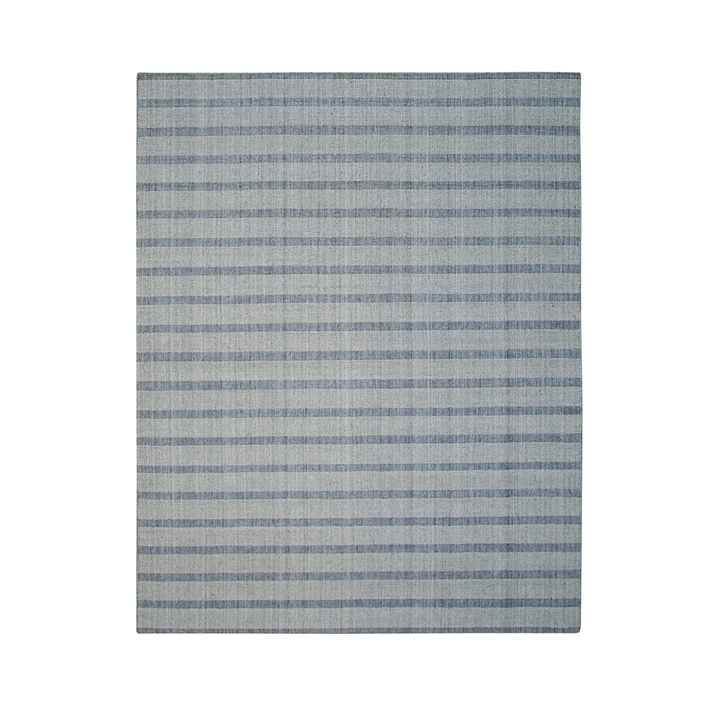 Hand-Knotted Wool Handloom Rug, 6' x 9', White/Gray Area Rug, Stylish Soft Texture for Modern Interiors - L