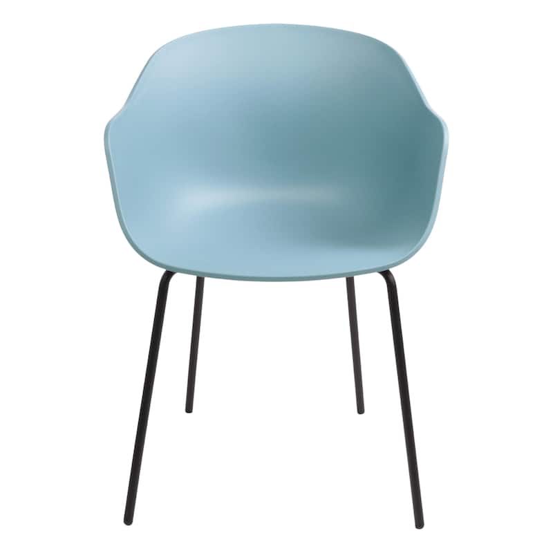 Furnish Theory Curve-K ML Indoor/Outdoor Dining Armchairs Arm Chairs w Polypropylene Shell & Powder-Coated Steel Legs (Set of 2)