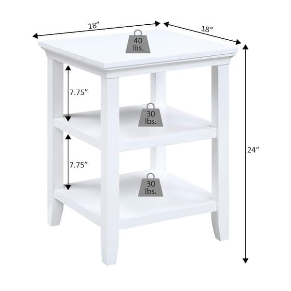 dimension image slide 1 of 3, Convenience Concepts Tribeca End Table with Shelves