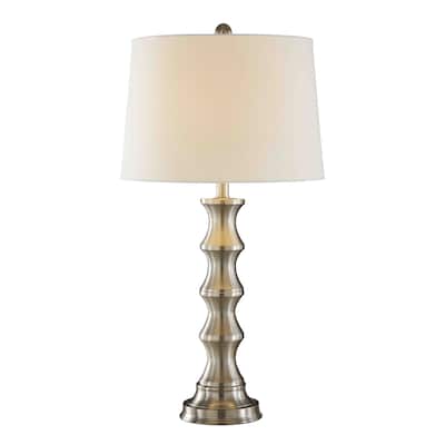 28"H Metal Table Lamp - Silver - Set of 2