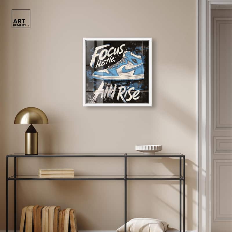 Hustle and Rise Sneaker Shadowbox by Art Remedy