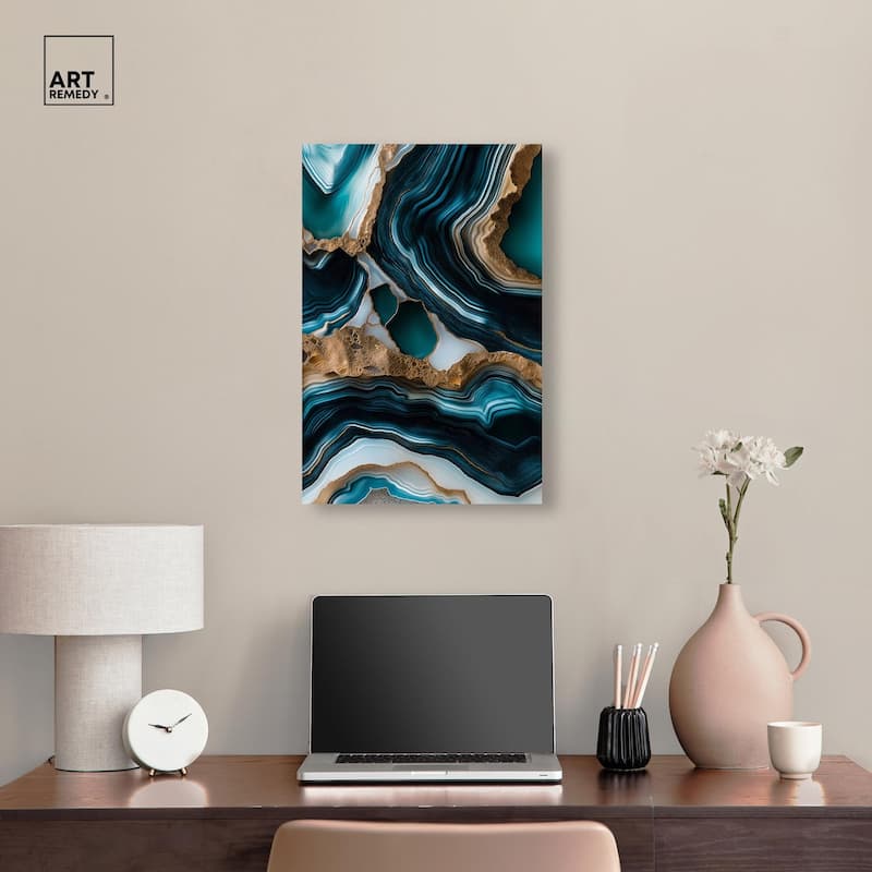 Teal Tectonic II Canvas by Art Remedy, Gallery Wrapped