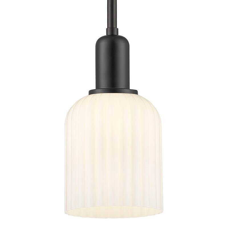 Innovations Lighting 716-1S-G559-5GWH Bridal Veil 5" Wide Mini Pendant - Matte Black