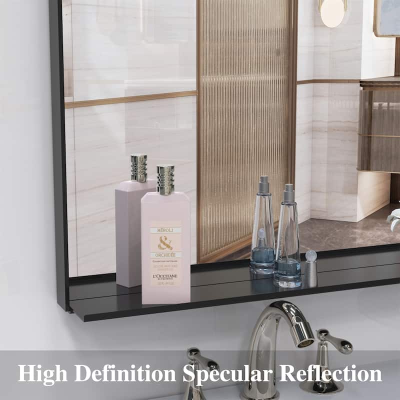 72"x48" Oversized Black Aluminum Frame Mirro