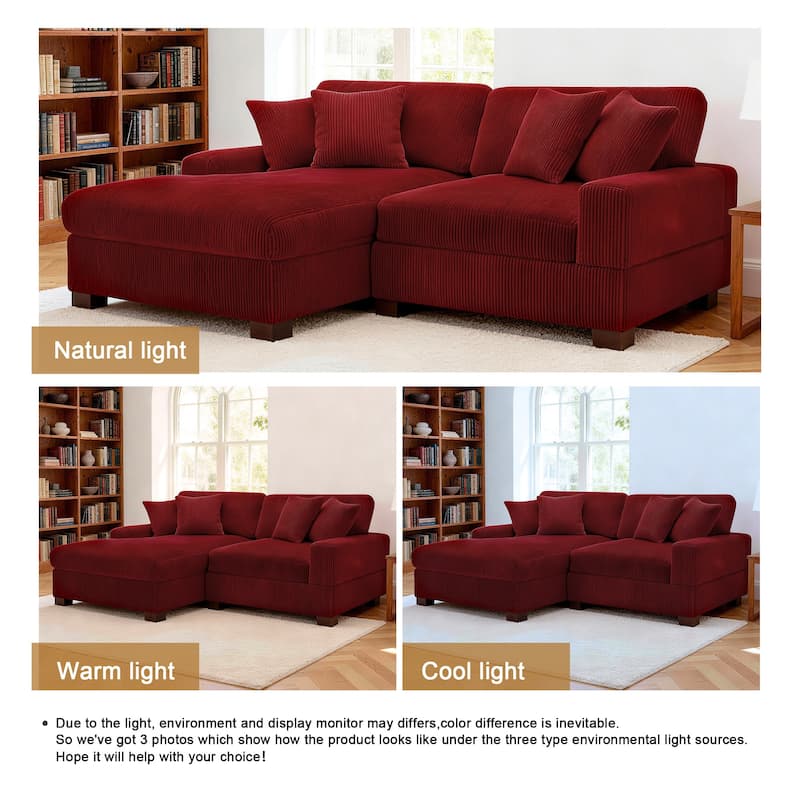 Oversized L-shaped Modular Sectional Sofa with Chaise Lounge