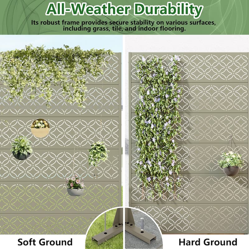 Palace Metal Privacy Screen Panel Free Standing