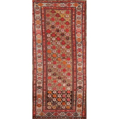 Pre-1900 Antique Vegetable Dye Kazak Runner Wool Carpet - 3'9" x 10'0"