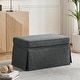 preview thumbnail 5 of 152, Rectangle Chenille Upholstered Storage Ottoman Grey