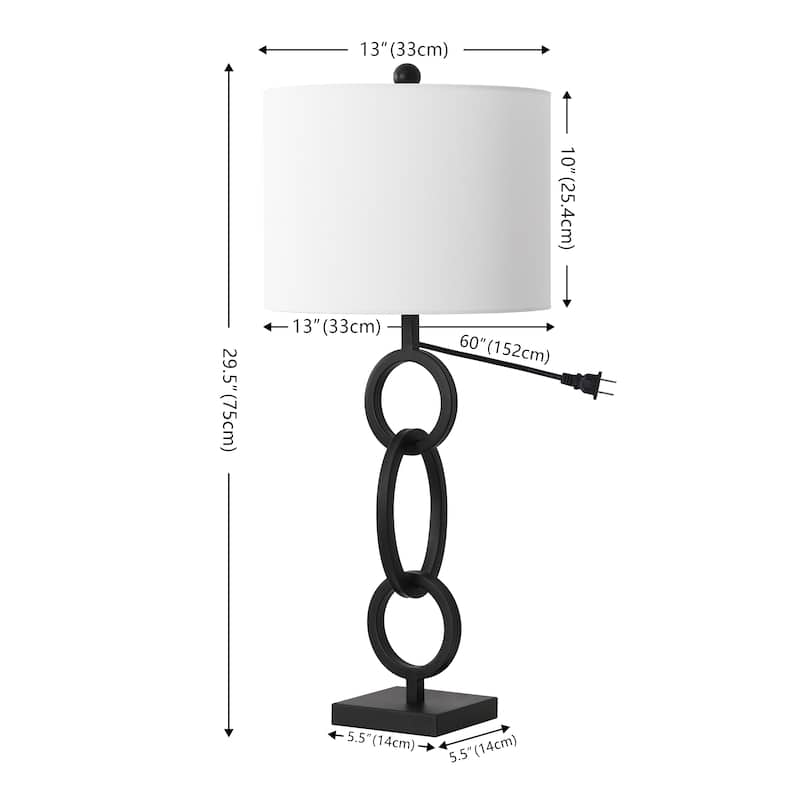 SAFAVIEH Lighting 32-inch Alaia Iron Table Lamp. - 13"W x 13"D x 30"H
