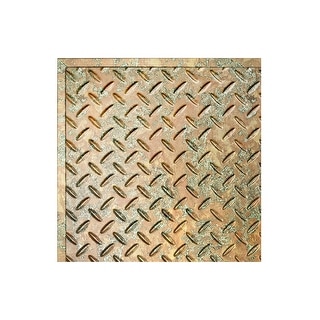 Fasade Diamond Plate Revealed Edge Decorative Vinyl 2ft x 2ft Lay In Ceiling Tile in Copper Fantasy (5 Pack)