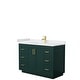 preview thumbnail 169 of 168, Miranda Single Vanity Set, Cultured Marble Top, No Mirror 48-Inch Single - Green, Gold Trim, White Cultured Marble Top
