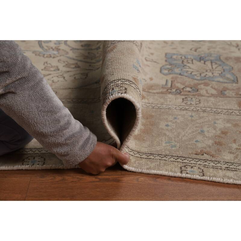 Traditional Floral Tabriz Persian Rug Hand-Knotted Wool Carpet - 9'4"x 13'1"