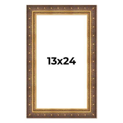 13x24 Frame Vintage Gold Solid Wood Picture Frame | 2.5 Inch Moulding