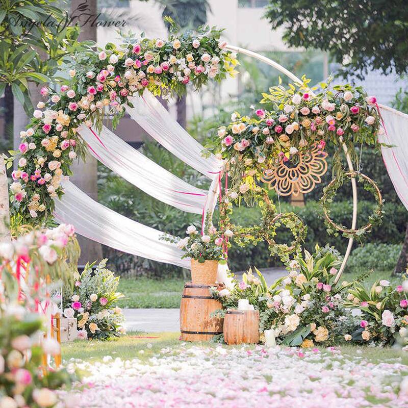 Heavy Duty Round Wedding Arch Metal Backdrop Stand