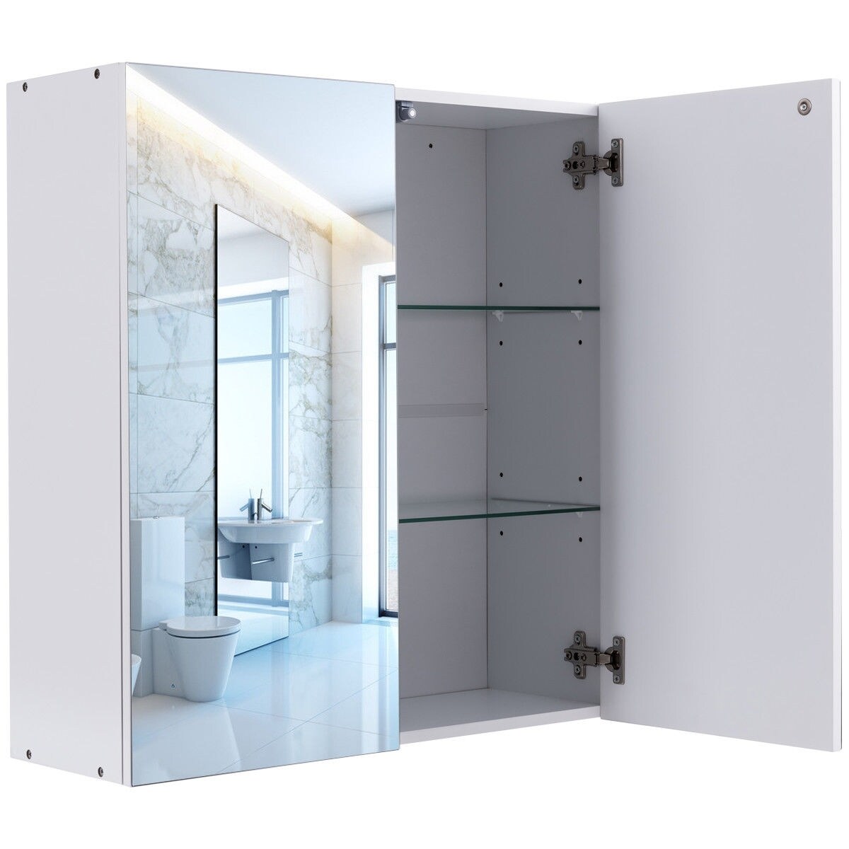 Shop 24 Wide Wall Mount Mirrored Medicine Storage Cabinet Free