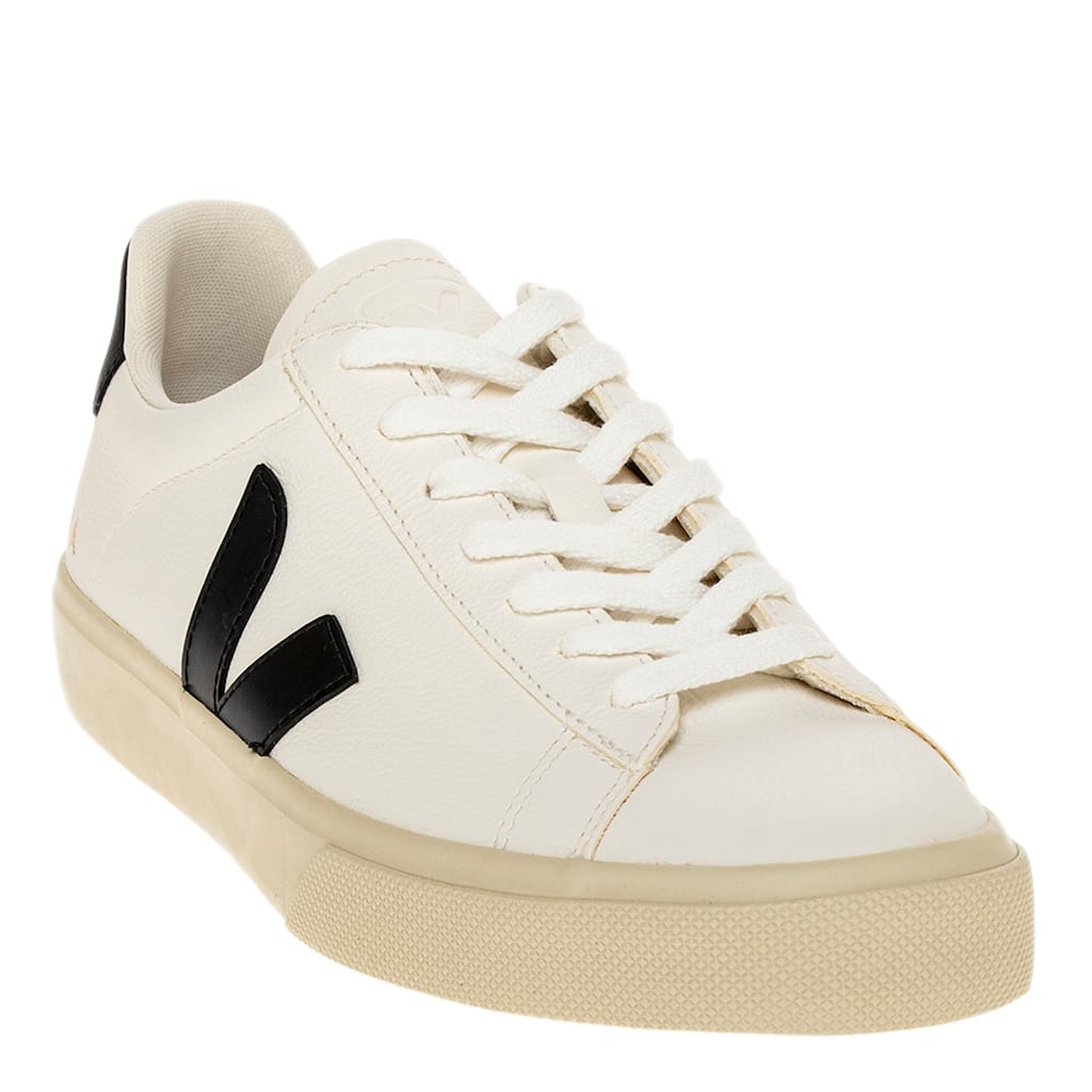 Veja Men's Campo Leather Sneakers in White and Black