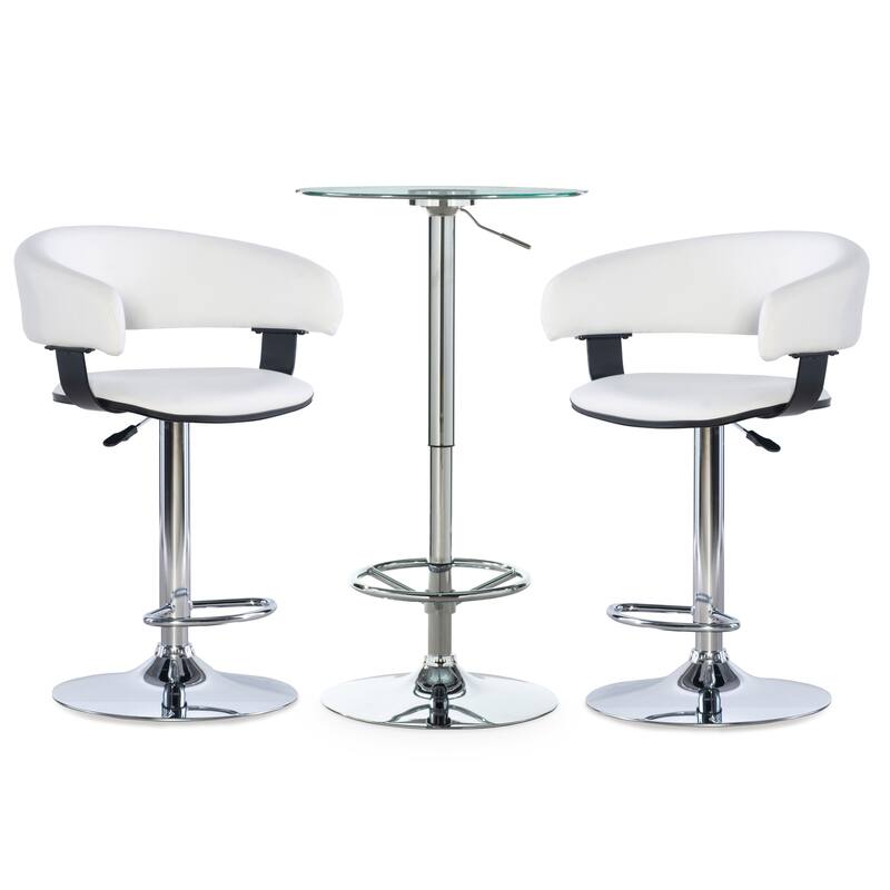 Roxie 3-piece Dining Pub Set with Height Adjustable Stools