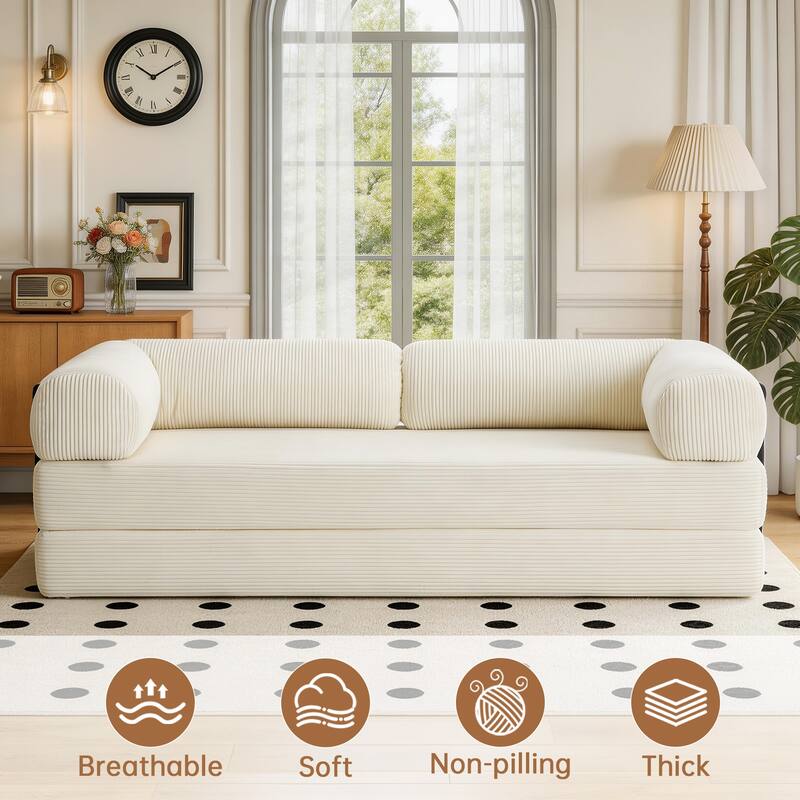 Corduroy Large Couch Convertible Floor Sofa Bed Sleeper