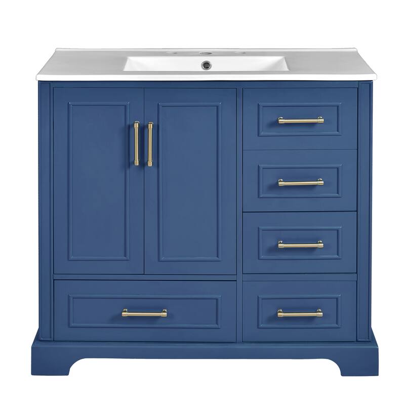 36" Traditional Bathroom Vanity with Ceramics Sink