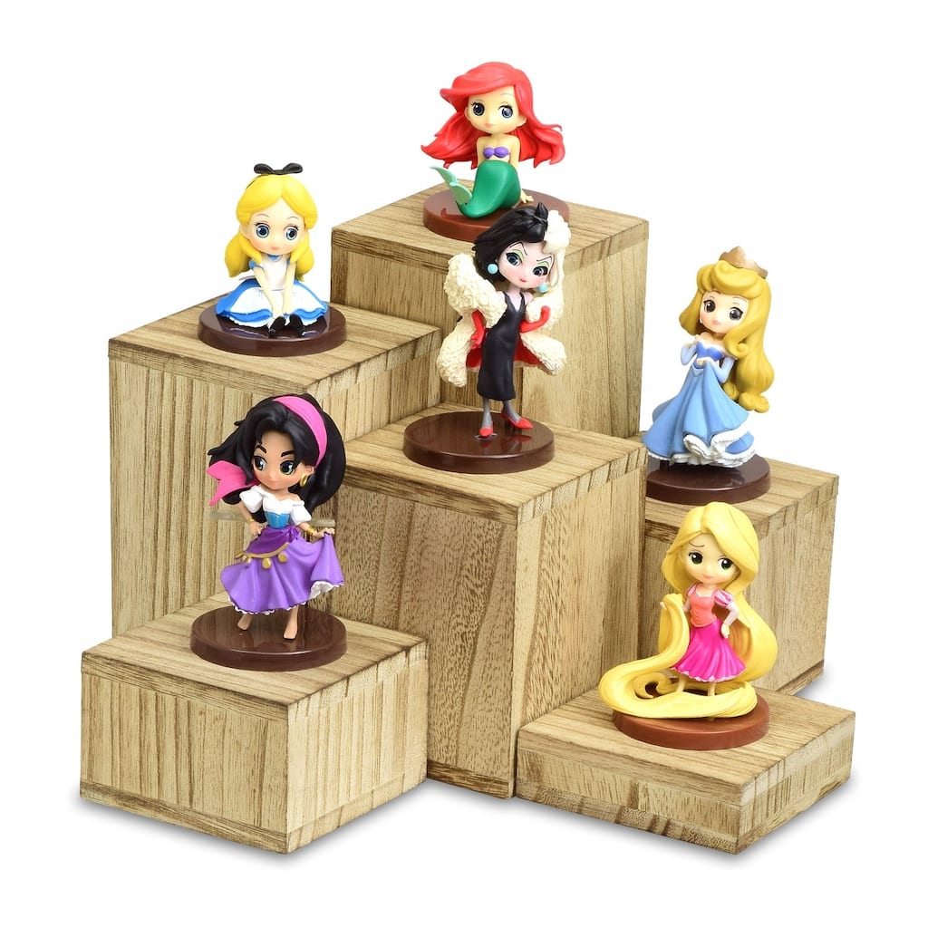 Wooden 6 Pcs Square Risers Accessories Stand