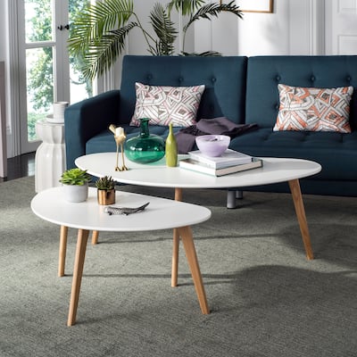 SAFAVIEH Olida Double White Coffee Table - 47.2" x 23.6" x 17.7"
