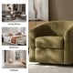 preview thumbnail 70 of 106, Cuenca Modern Living Room Wooden Upholstered 360° Swivel Barrel Chair with Metal Base and Wide Backrest