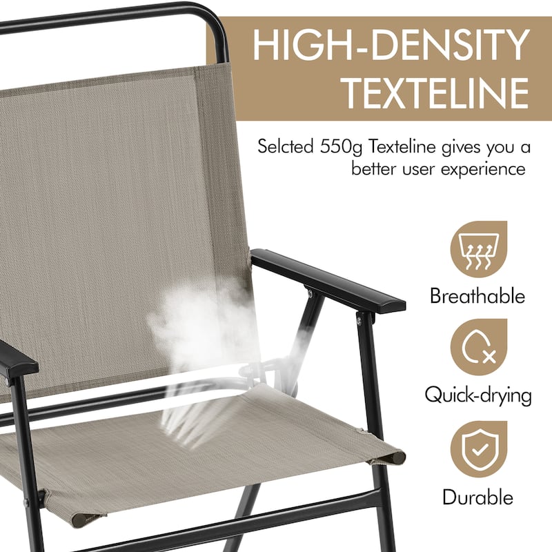 Yaheetech 2pcs Folding Dining Chairs All-weather Folding Lawn Chairs