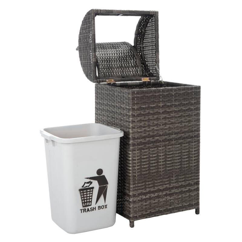 SAFAVIEH Outdoor Mazeli Trash Bin (Fully Assembled)