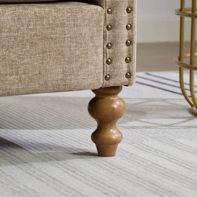 75.2" W Upholstered Chaise Lounge Chair,Modern Sofa Couch with Pillows