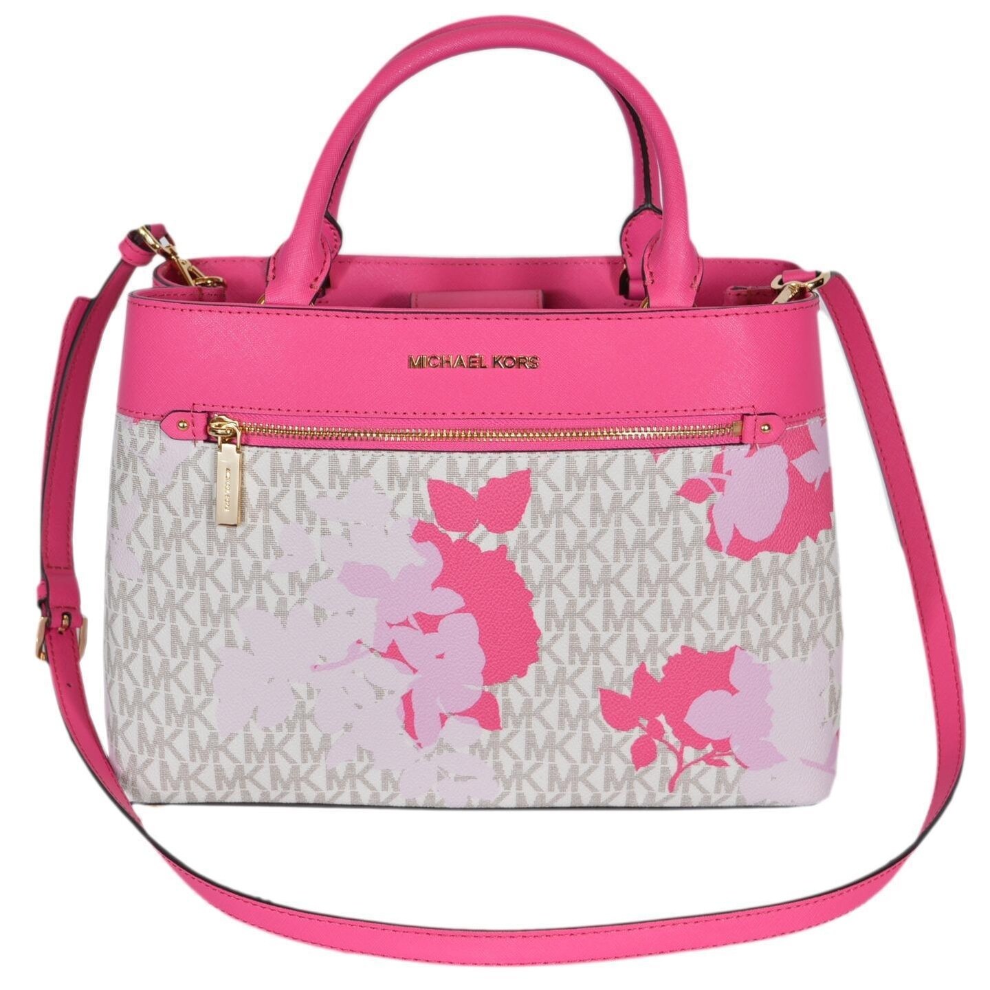Shop Michael Kors Medium Granita Hailee Mk Logo Convertible Purse Handbag 12 5 W X 9 25 H X 5 D Overstock 21423183