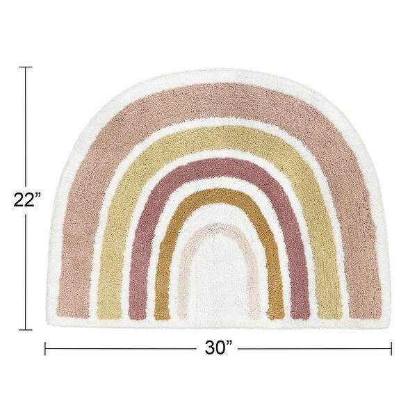 Boho Rainbow Collection Accent Floor Rug (2'5" x 1'8') - Blush Pink Dusty Rose Gold Yellow Mauve Taupe Beige Bohemian Celestial
