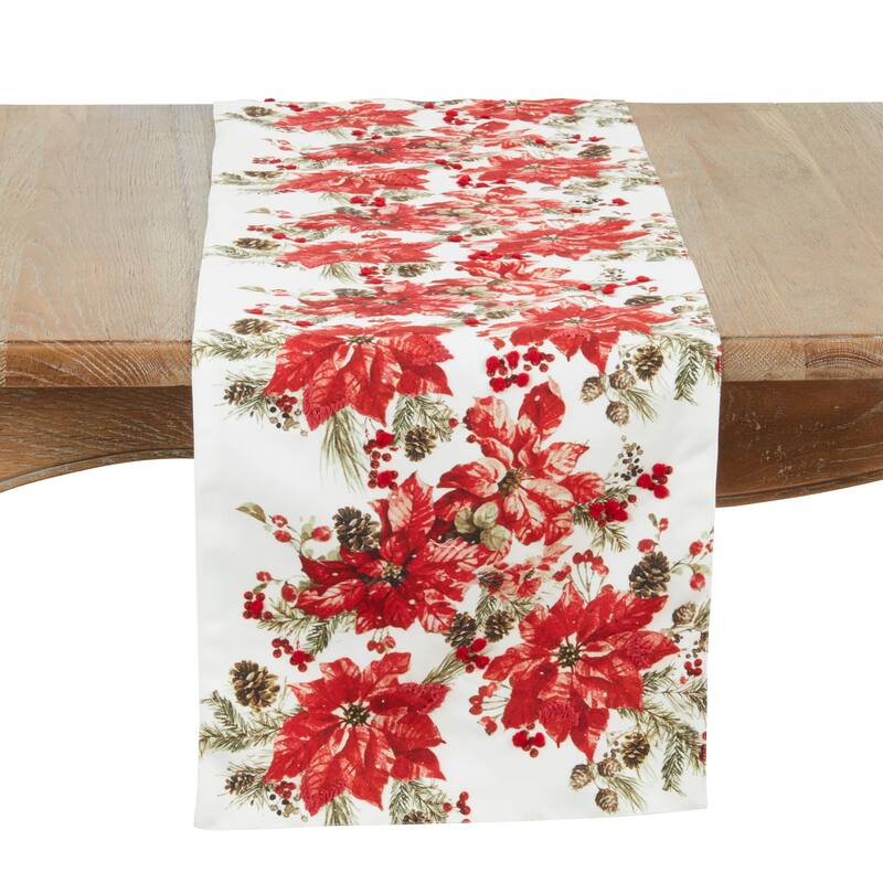 Poinsettia Table Runner - 16"x72" - Multi - 16"x72"