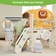 preview thumbnail 8 of 28, 10 in 1 Toddler Slide, Baby Climber Slide Indoor Playground with Bus Theme Playhouse, Basketball Hoop, Telescope, Soccer