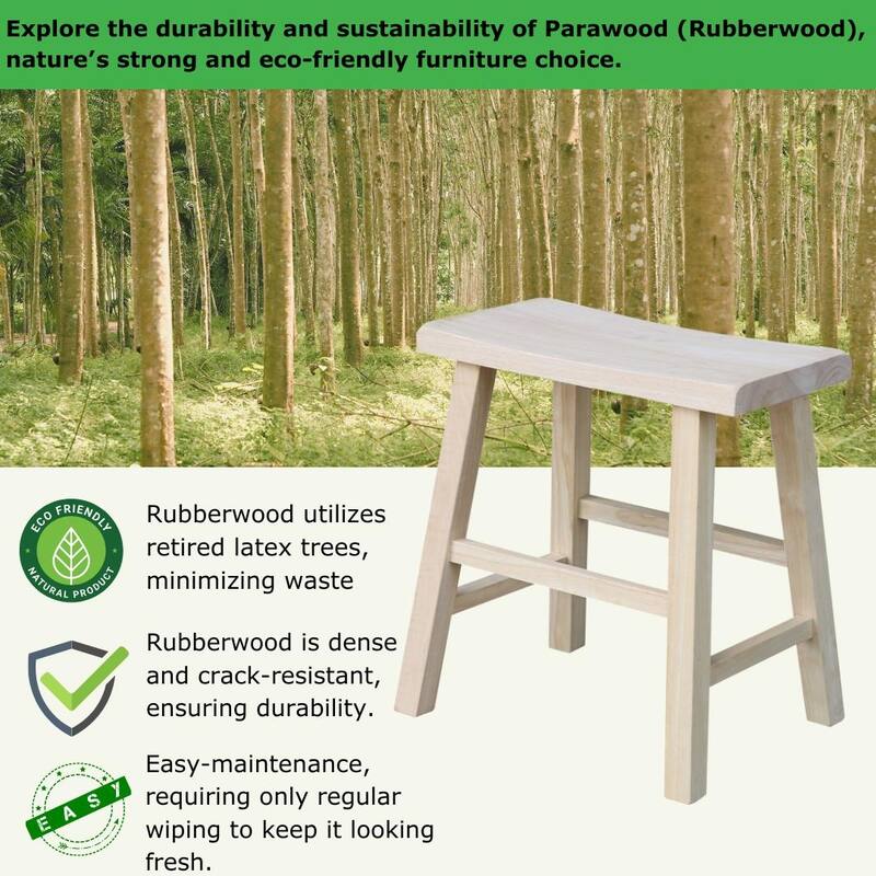 International Concepts Solid Wood Saddle Seat Dining Stool