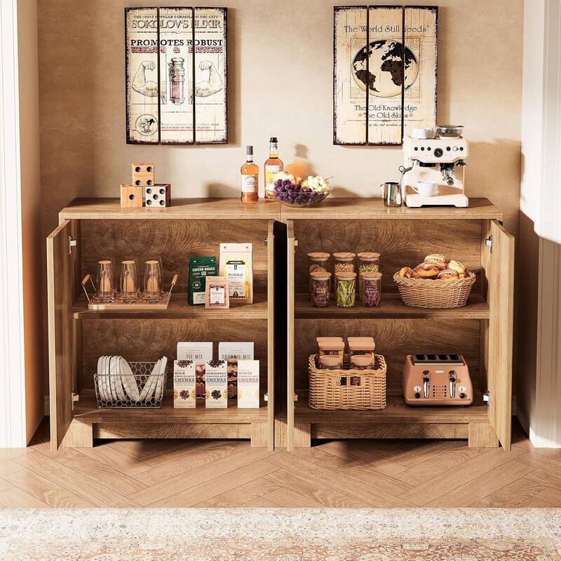 57.5" Modern Sideboard Buffet Cabinet with Storage & Push-to-Open Doors for Kitchen
