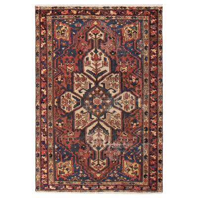 ECARPETGALLERY Hand-knotted Kayseri Vintage Red Wool Rug - 4'2 x 6'3