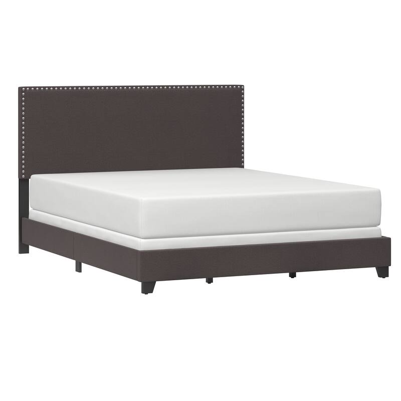 Gayle Nailhead Trim Upholstered Bed, by Hillsdale
