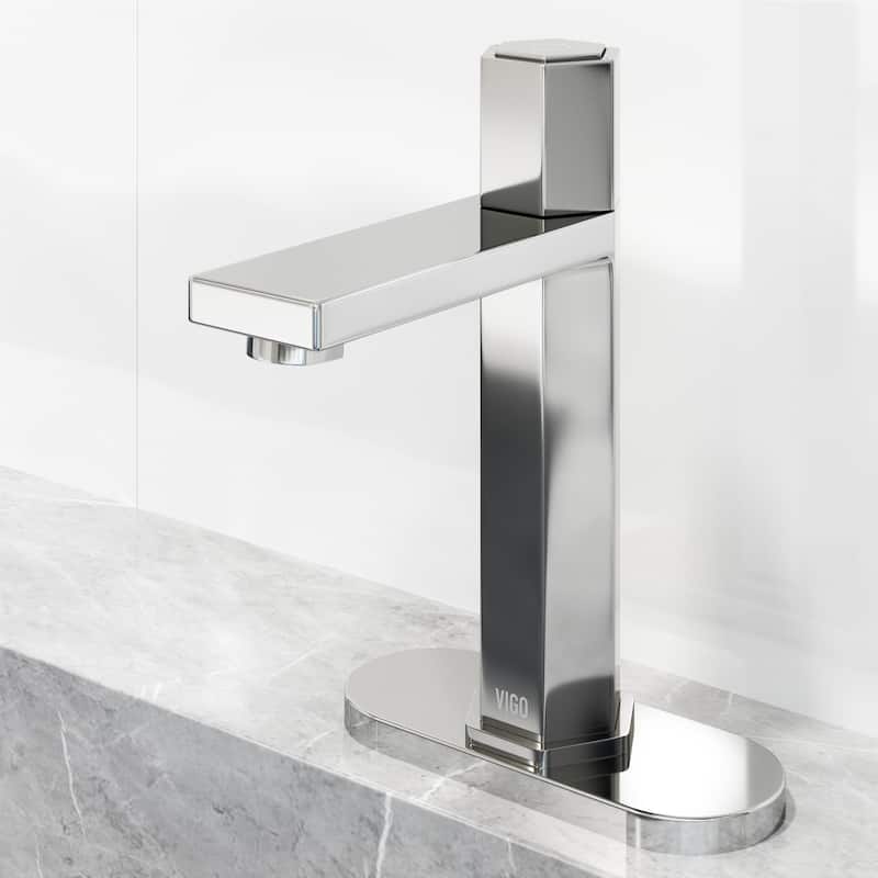 VIGO Nova 8" H Button Operated Single Hole Bathroom Faucet