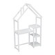 preview thumbnail 8 of 10, House-Shaped Kids Writing Desk with Bookshelf & Toy Storage,White