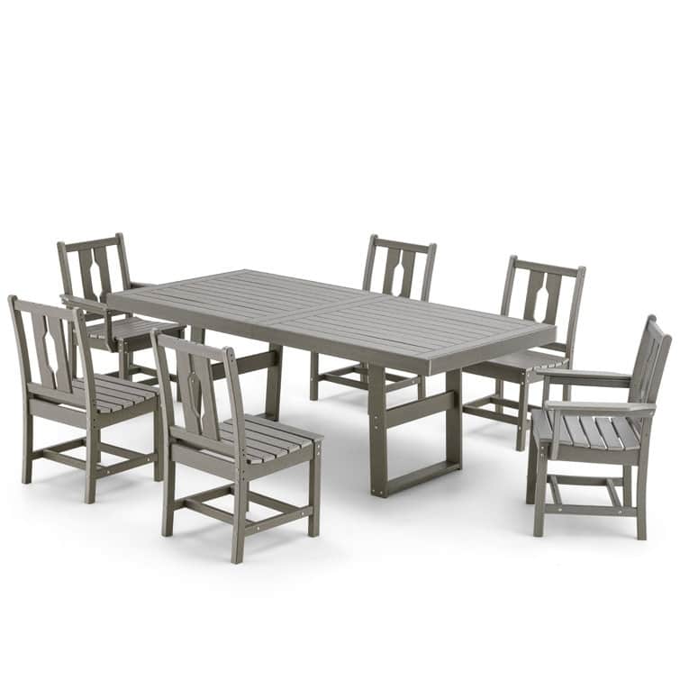 Outdoor HDPE Dining Table Set, Dining Table, Gray