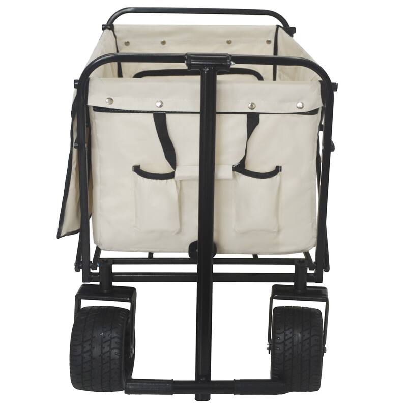 Rotating Wheel Folding Wagon, Garden Cart for Camping, Beach, Picnic