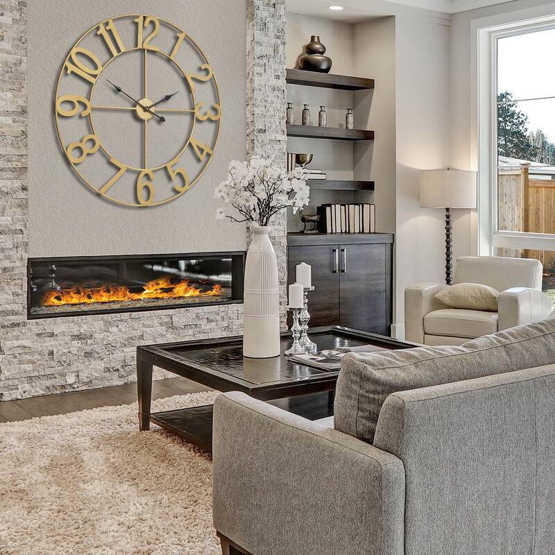 Sorbus Large Wall Clock 32" - Battery Operated Analog Large Clock (Black)