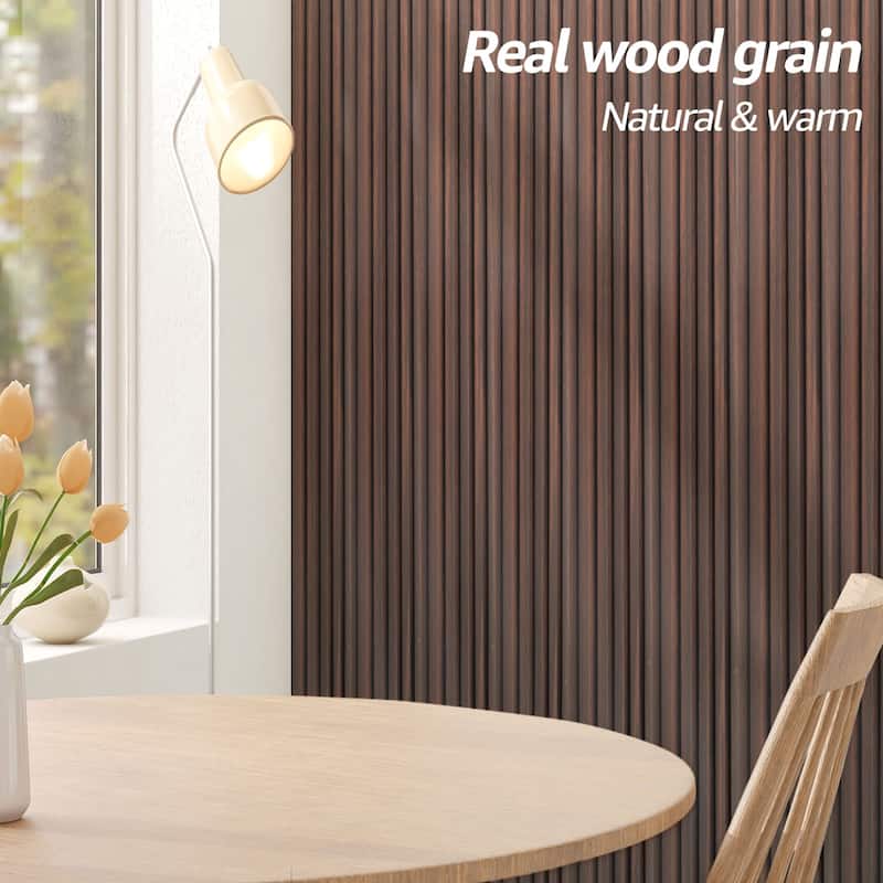 Art3d WPC Slat Wall Panels,3D Wall Accents for Interior Wall Decor,48in x 6in (Pack of 16)