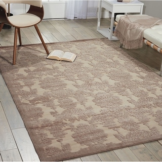 Nourison Graphic Illusions Traditional Vintage Hi Low Damask Area Rug