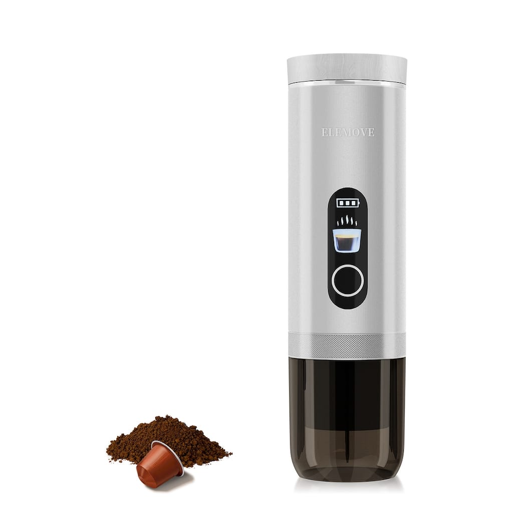 ELEMOVE Multiple Options (Grounds/Capsule), LED Display, 7500mAh Battery, 240s Fast Heating & High Pressure Crema - 48