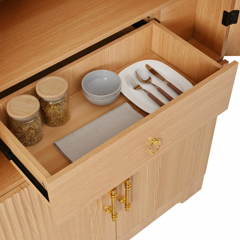 72" Tall Arched Kitchen Pantry Cabinet