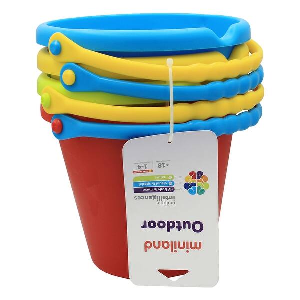 slide 2 of 4, Miniland Buckets, Set of 4 Red, Green, Yellow, Blue - Kids